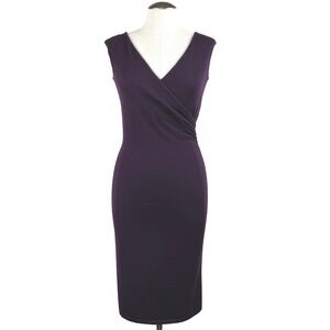Ralph Lauren Black Label Women's Dress Small Purple Sleeveless Sheath Career‎